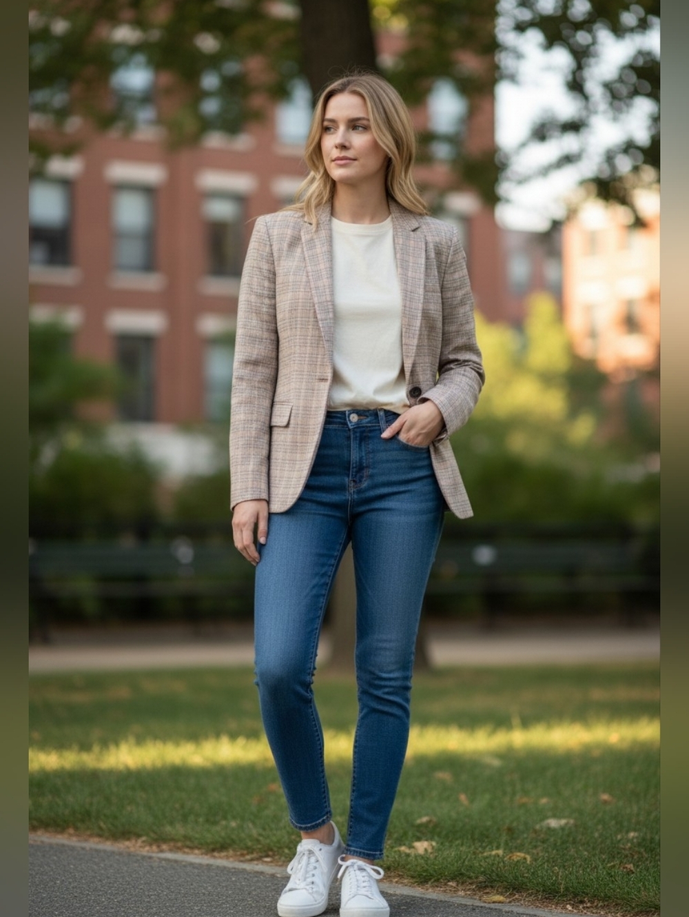 Banana‎ Republic Classic Fit Cotton Plaid Blazer 4 Preowned